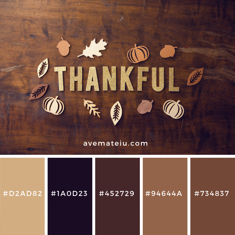 Thankful Color Palette #38 - color palette, color palettes, colour palettes, color scheme, color inspiration, color combination, art tutorial, collage, digital art, canvas painting, wall art, home painting, photography, weddings by color, inspiration, vintage, wallpaper, background, rustic, seasonal, season, natural, nature