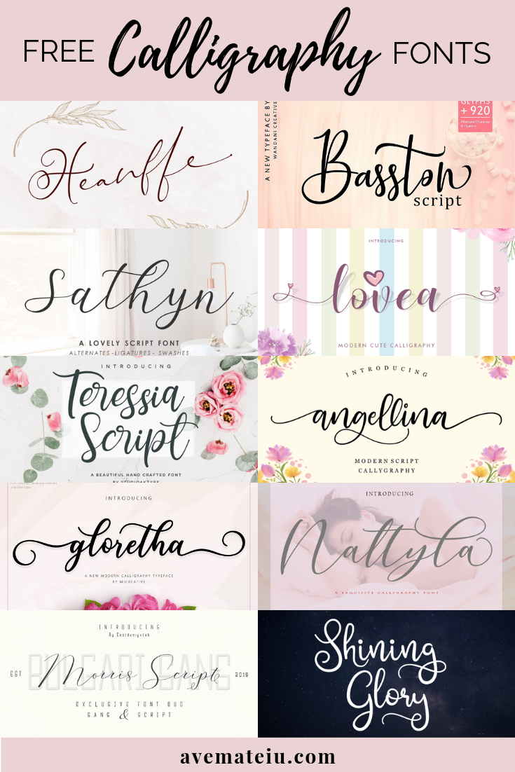 10 New FREE Beautiful Calligraphy Fonts - Part 4 - Ave Mateiu