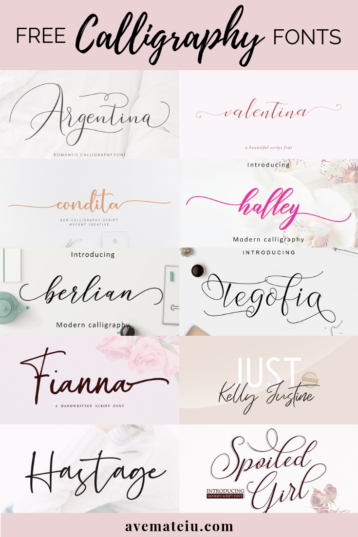20 New FREE Beautiful Calligraphy and Handwritten Fonts - Ave Mateiu