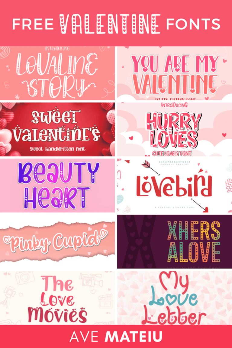 30 Free Fonts for Valentine's Day - Ave Mateiu