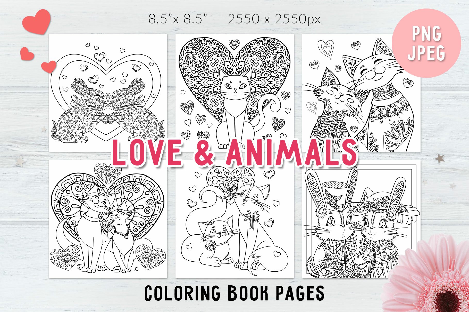 Love & Animals Coloring Pages Love & Animals Coloring Pages