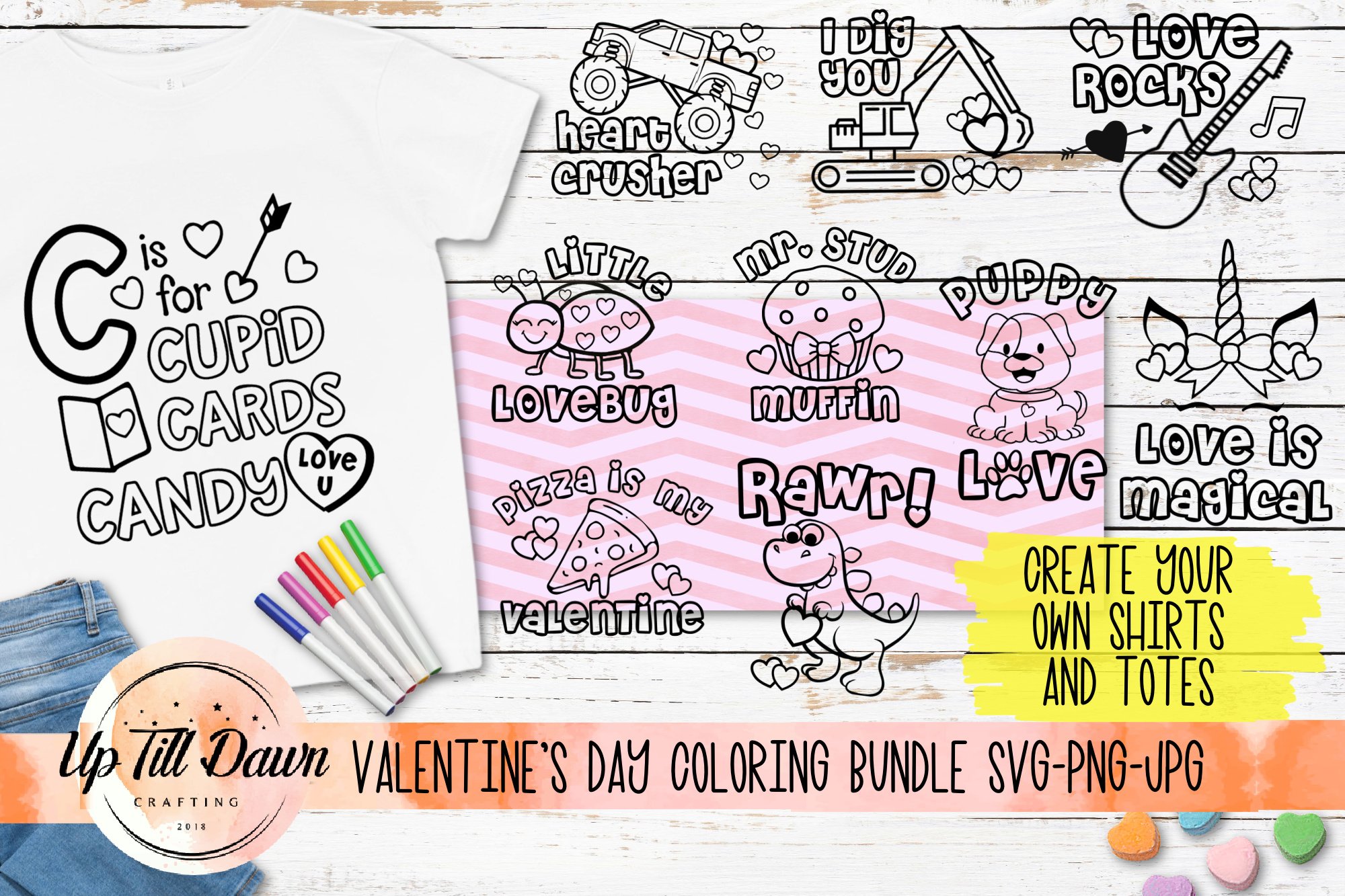 Valentine's Day Mega Coloring SVG Bundle Valentine's Day Mega Coloring SVG Bundle