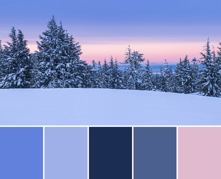 Winter Landscape Color Palette 410 - color palette, color palettes, colour palettes, color scheme, color inspiration, color combination, art tutorial, collage, digital art, canvas painting, wall art, home painting, photography, weddings by color, inspiration, vintage, wallpaper, background, rustic, seasonal, season, natural, nature