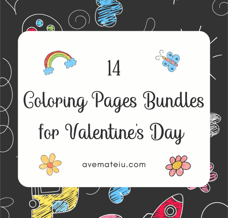14 Printable Valentine’s Day Coloring Pages Bundles