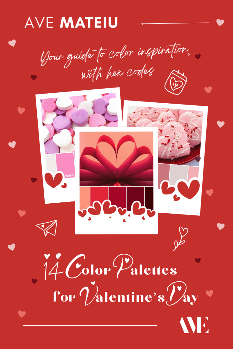 [pinterest pin] 14 Valentine's Day Color Palettes 2023