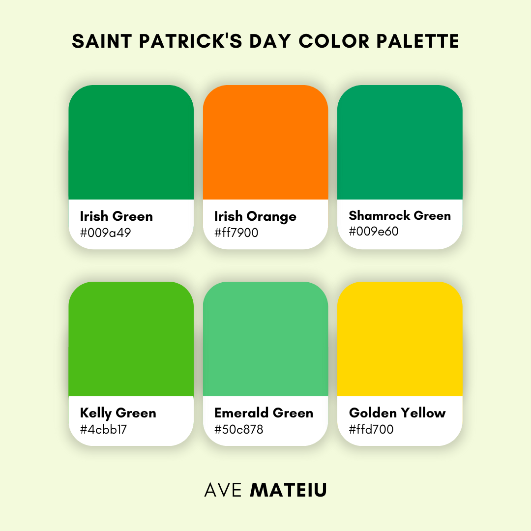 Saint Patrick's Day Color Palette - From Kelly Green to Gold All About the Colors of Saint Patrick’s Day Meanings