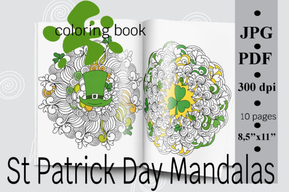 St Patrick Day Mandalas Coloring Book
