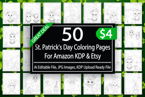 St Patrick's Day Coloring Pages for Kids 50 pages