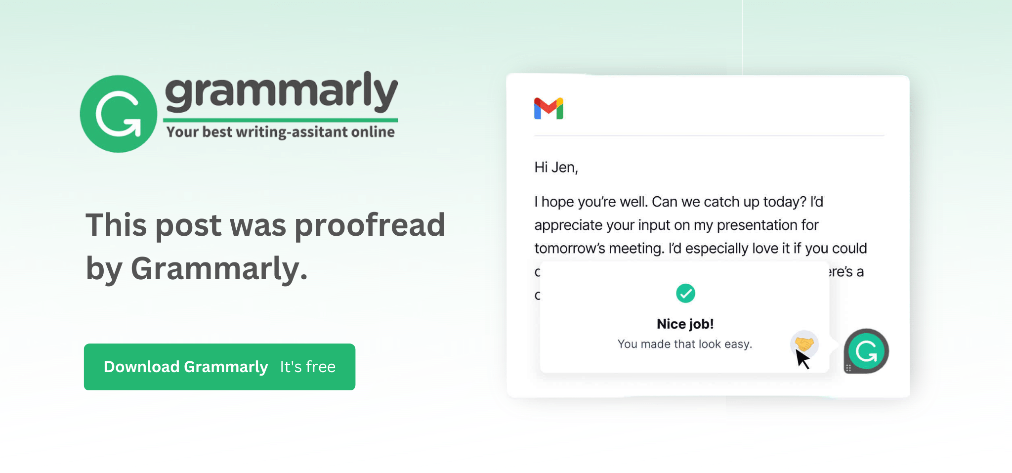 [partner banner] Download Grammarly. It's free.