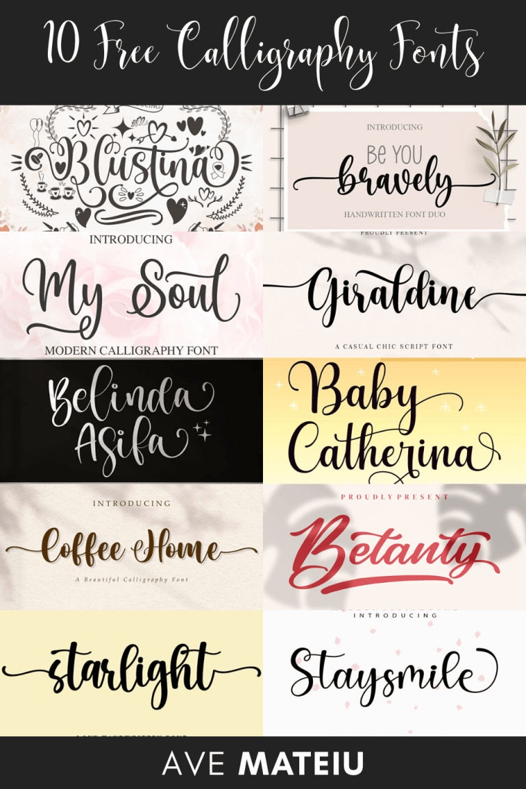 [pinterest pin] 10 Free Calligraphy Fonts to Download Now &ndash; Part 8