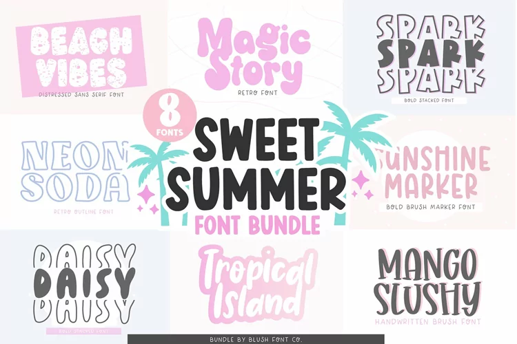 SWEET SUMMER FONT BUNDLE by Blush Font Co