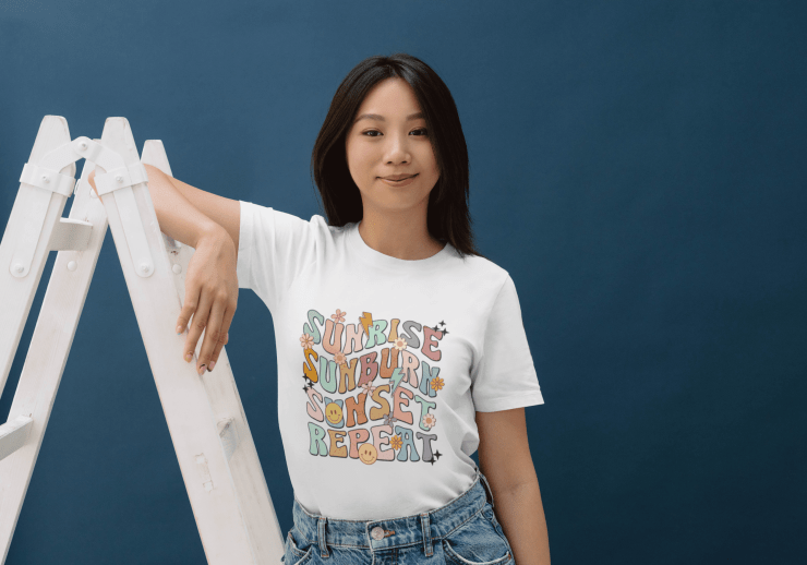 Sunrise Sunset Retro Groovy Summer Tee v2