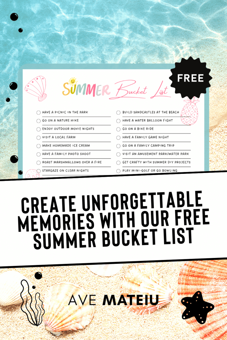 Create Unforgettable Memories with Our Free Printable Summer Bucket List