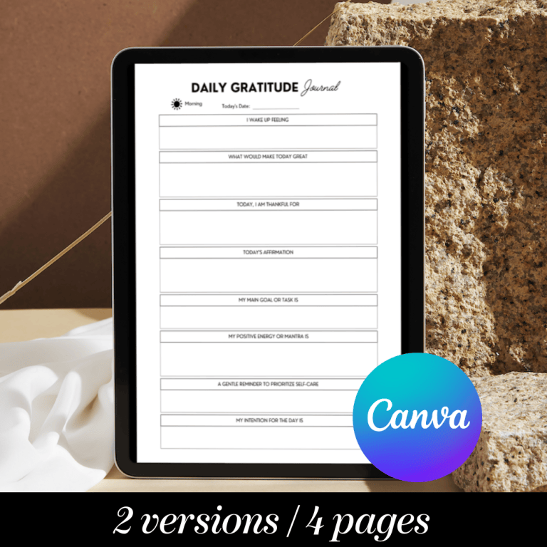Daily Gratitude Journal Canva Template - Ave Mateiu