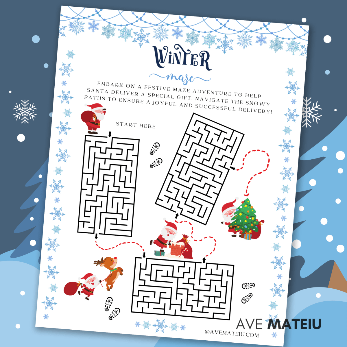 Image displaying a Winter 'Maze' - Santa's Gift Quest: A Snowy Maze Adventure game