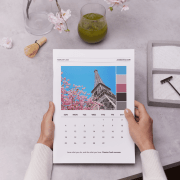 Image featuring examples of printable monthly calendars printed on paper: February Monthly Calendar