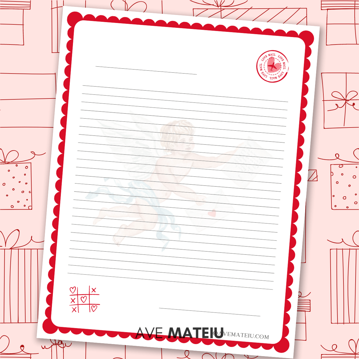 Image featuring one example of printable: Free Love Letter Template