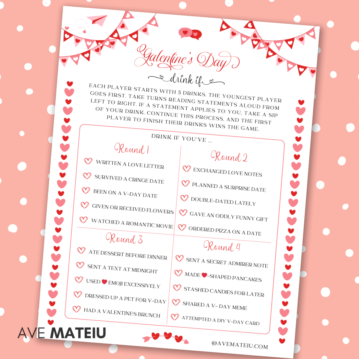 Image featuring the Galentine's game: Galentine Drink if.