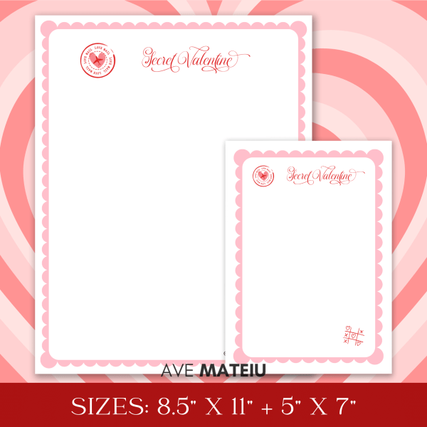 Image with example from the Printable Secret Valentine Bundle: Secret Valentine Blank Sketches Page