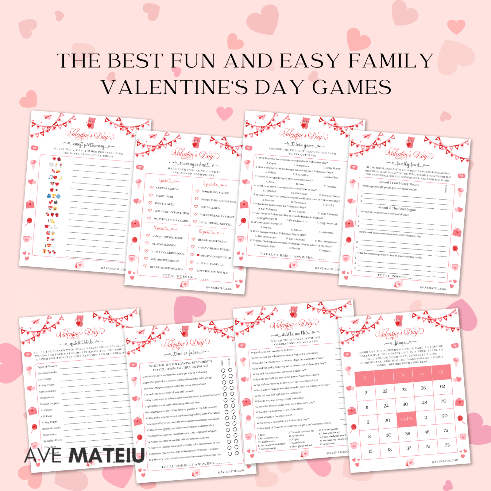14 Printable Valentine's Day Games and Activities - Kids and Family ...