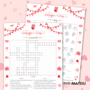 Image featuring the Valentine's games: Valentine crossword and Valentine i spy.