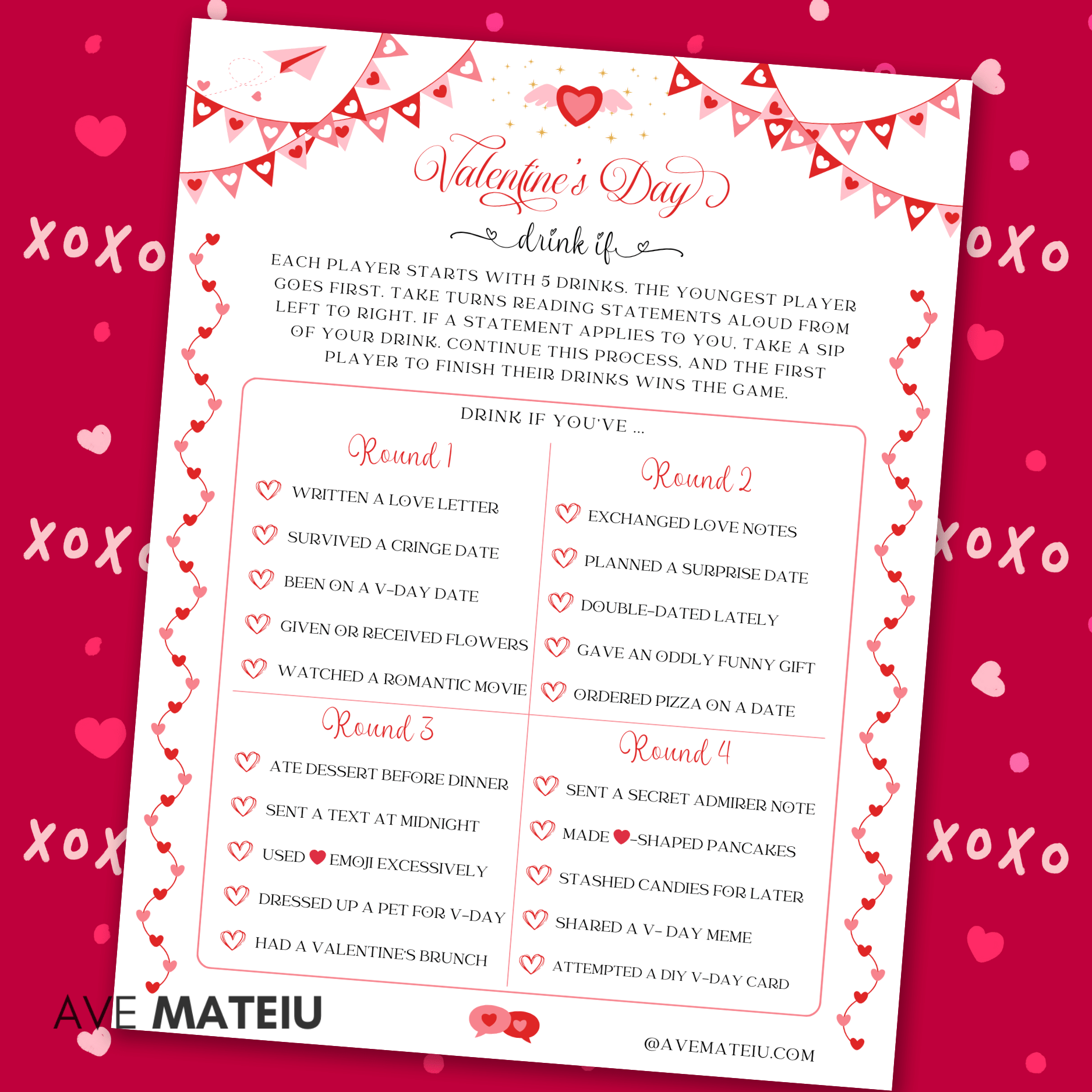 Image featuring the Valentine's game: Valentine Drink if.