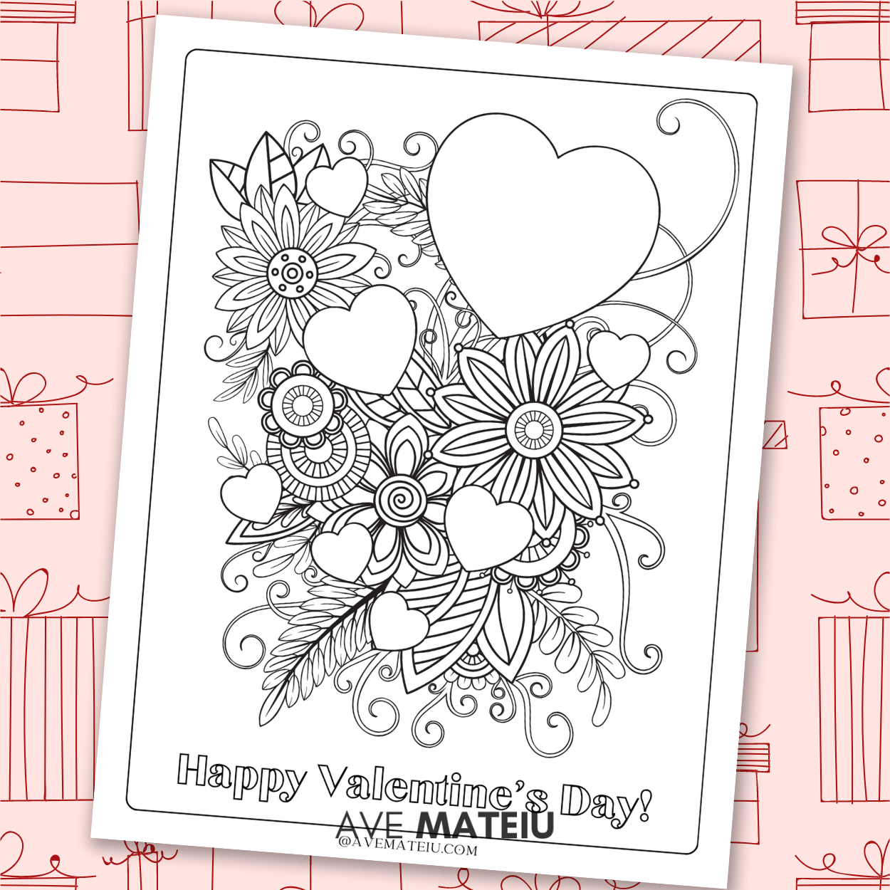 Image featuring one example of printable: Free Valentine's Day Coloring Page
