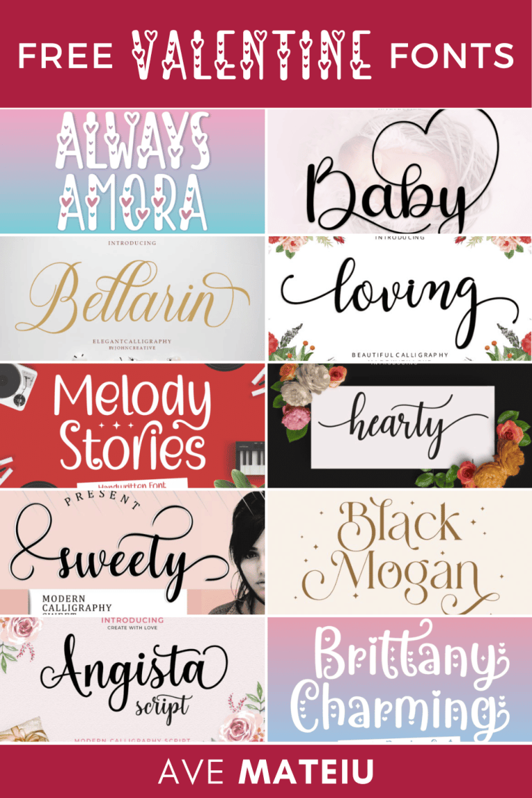 14 Free Fonts for Romantic Valentine's Day Designs - Ave Mateiu