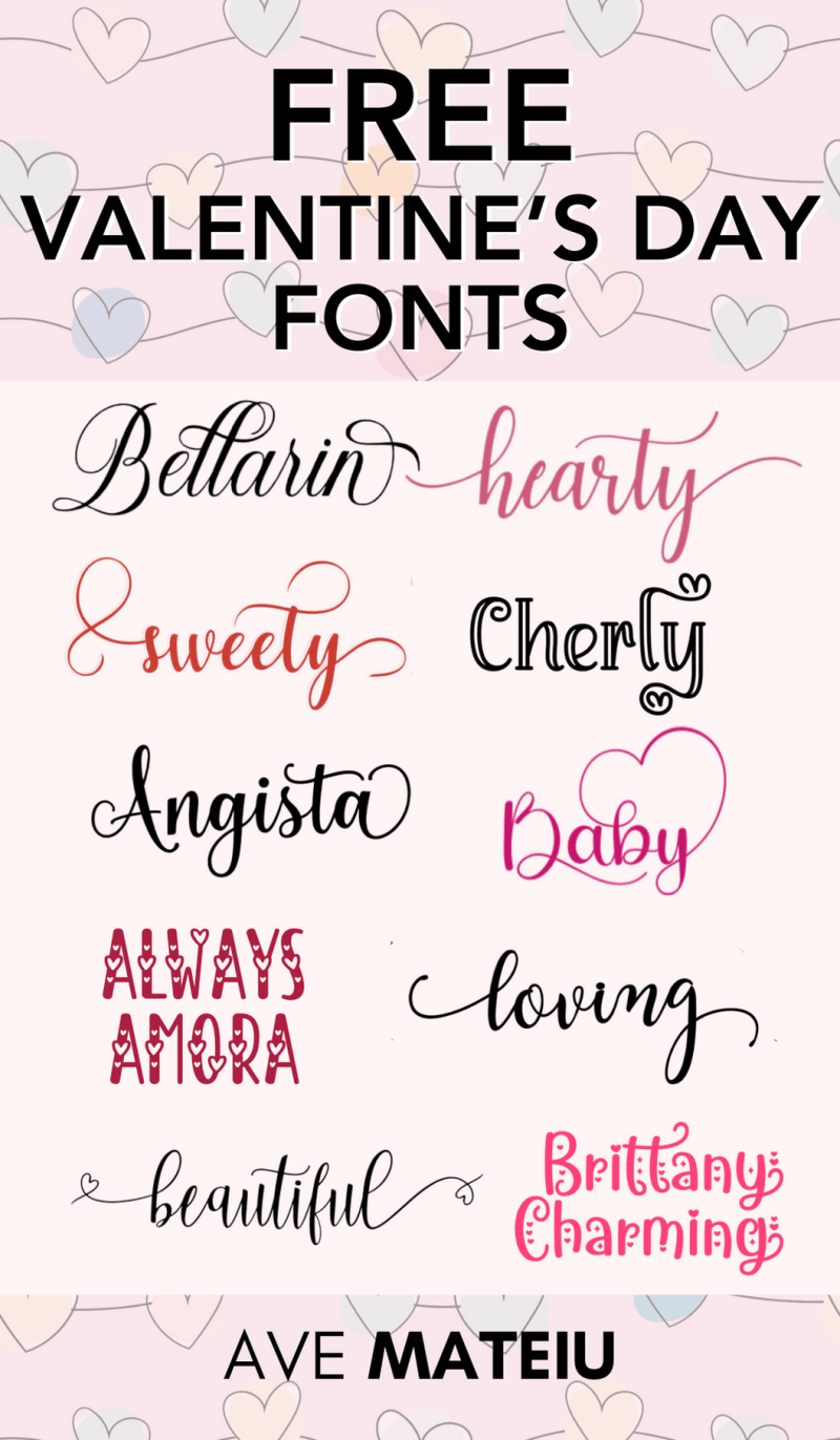 14 Free Fonts for Romantic Valentine's Day Designs - Ave Mateiu