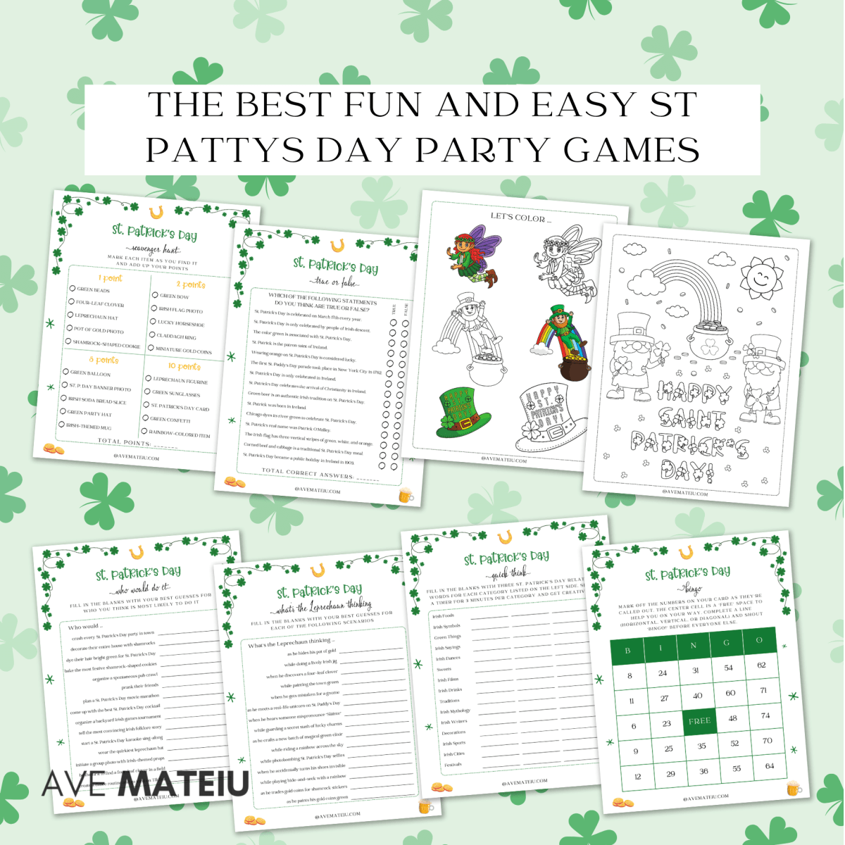 27 Printable St. Patrick's Day Party Games and Activities