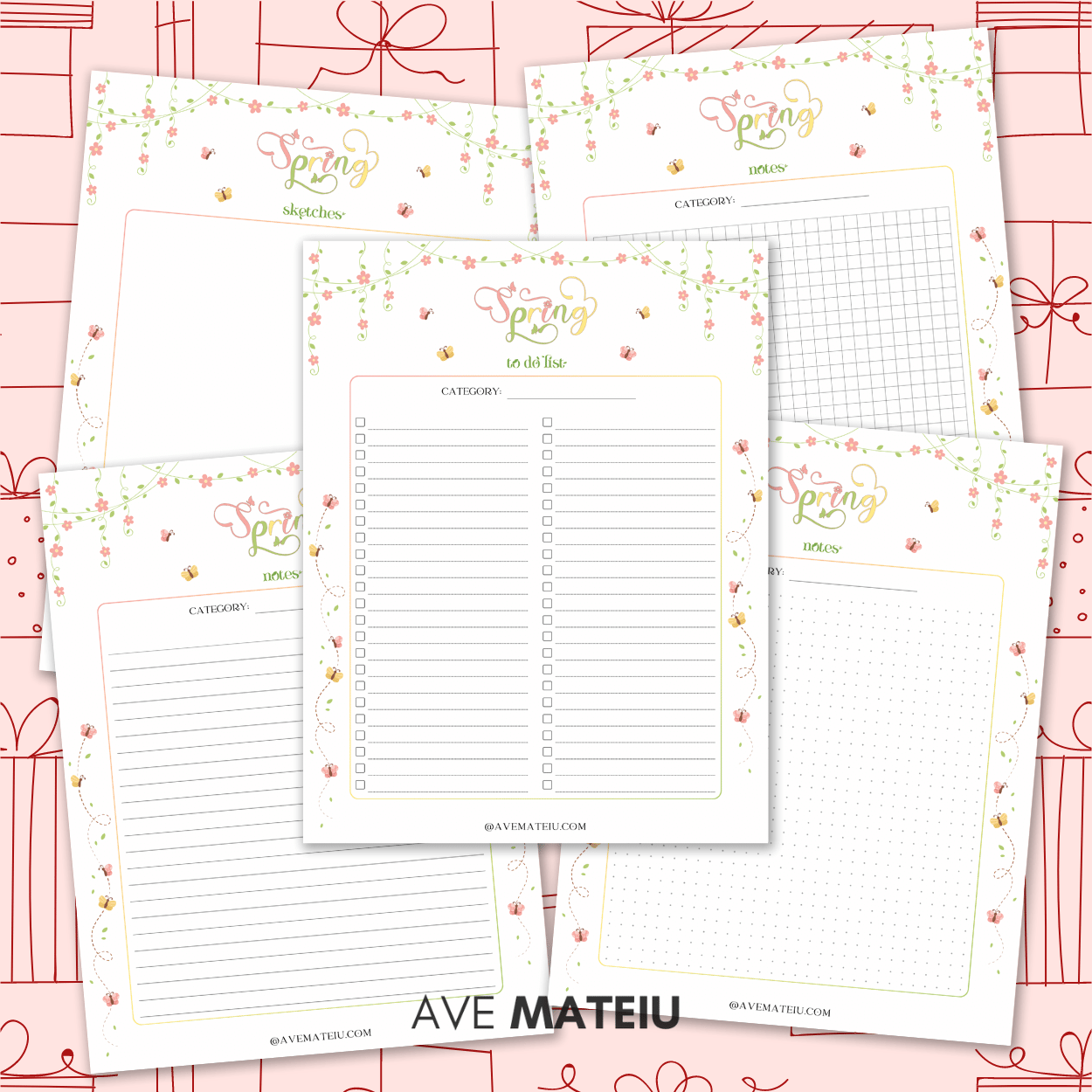Image featuring one example of printable: Free Spring Stationery Set