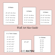 Image featuring the text "Wall Art Size Guide"