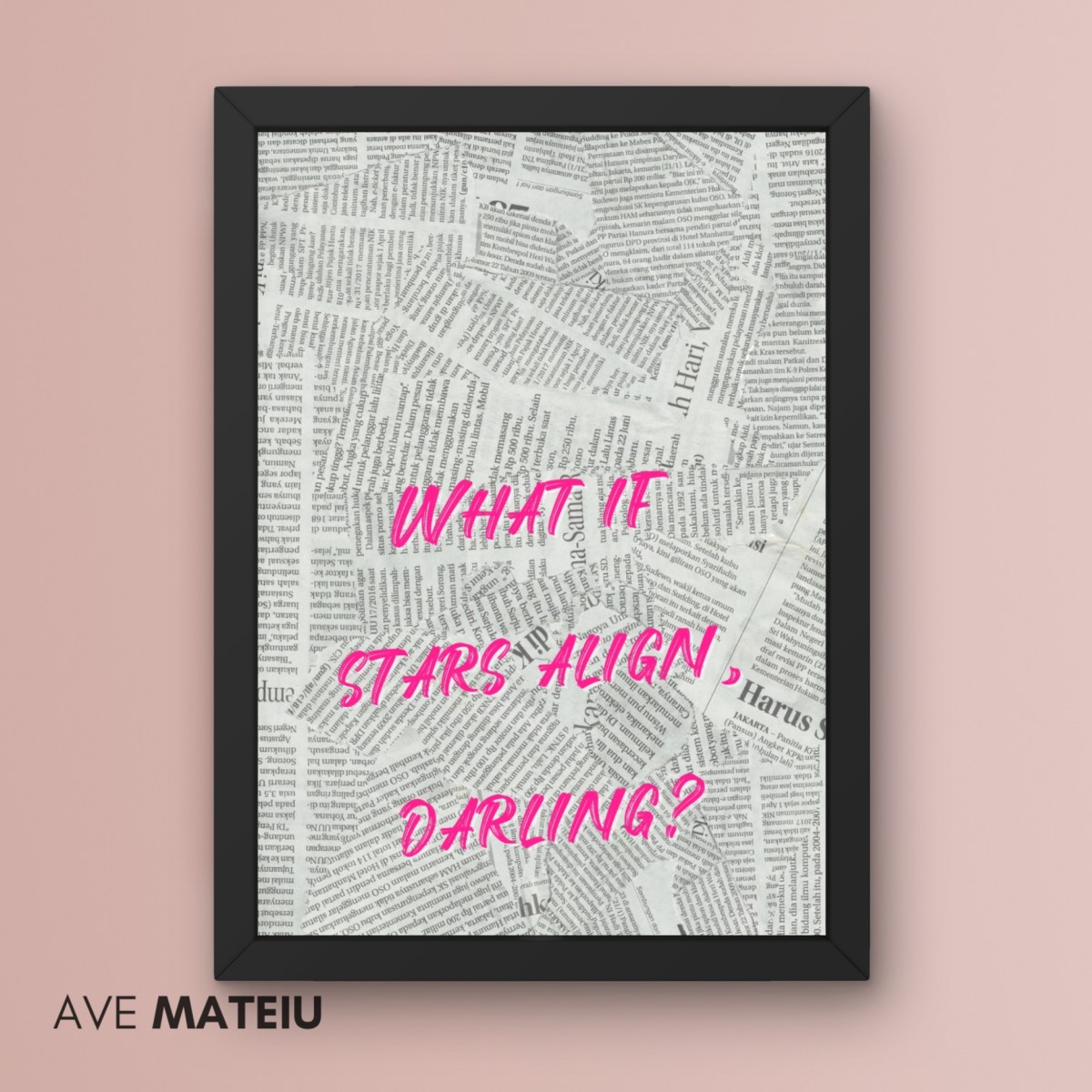Image featuring the text: Printable Quotes Trendy Wall Art: What if the stars align, darling?