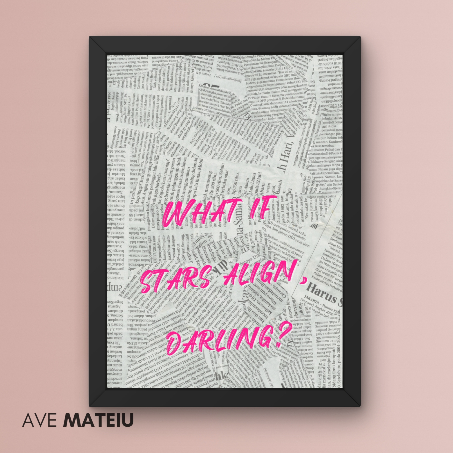 Image featuring the text: Printable Quotes Trendy Wall Art: What if the stars align, darling?