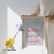 What If Trendy Wall Art 3 Image featuring the canva frame and flowers with the text: Printable Quotes Trendy Wall Art: What if the stars align, darling?