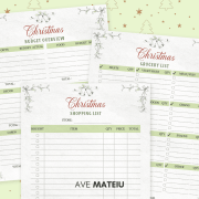 Printable Christmas Budget Planner with shopping list and grocery list pages for organized holiday spending.