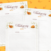 Free Thanksgiving Writing Paper Printable with lined, square, and dotted note pages — part of a beautiful Thanksgiving stationery set for everyday writing.