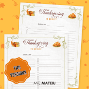 Free Thanksgiving Writing Paper Printable with two to-do list versions — part of the Thanksgiving stationery set for organized holiday planning.