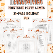 Fun Printable Thanksgiving Party Games Bundle Family & Friends Edition Turn your Thanksgiving into a laughter-filled party! 🎉 15 printable games like Word Search, Scattergories & Trivia — perfect for families, kids & Friendsgiving fun! 🍂 #ThanksgivingGames #Friendsgiving #PrintableGames #HolidayFun