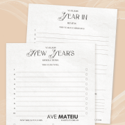 Printable New Year’s Resolutions and Year in Review pages for 2026, designed for goal-setting, reflection, and planner inserts.