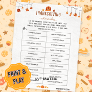 Thanksgiving Charades Printable Printable Thanksgiving Charades game — hilarious Thanksgiving party icebreaker for families, adults, and Friendsgiving events.