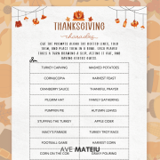 Thanksgiving Charades printable cards set with creative prompts and funny ideas for families and friends. Ideal for Thanksgiving parties, office events, and Friendsgiving celebrations. Printable PDF Thanksgiving game.