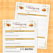 Printable Thanksgiving Daily Gratitude Journal and Reflection on the Year pages – record memories, reflections, and gratitude for a meaningful holiday season.