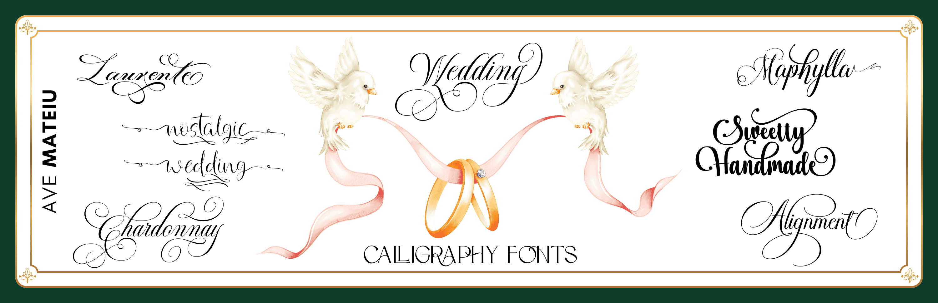 Featured image showcasing elegant calligraphy fonts for wedding invitations and refined stationery designs.