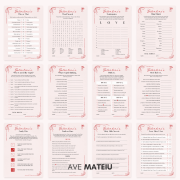 galentines-day-games-printable-12-game-set Complete Galentine’s Day games printable set including 12 party games for friends with a feminine coquette-inspired aesthetic.