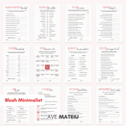 All 12 Printable Birthday Party Games for Teen Girls in Blush Minimalist Design Style