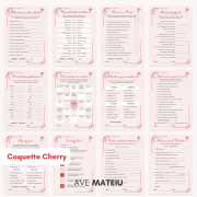 All 12 Printable Birthday Party Games for Teen Girls in Coquette Cherry Design Style