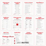 All 12 Printable Birthday Party Games for Teen Girls in Vintage Muse Design Style