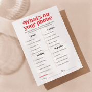 What's on Your Phone Printable Game from teen girl birthday party games Vintage Muse Bundle