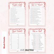 All 4 printable couples games in a bundle – fun couples games for playing at home – Blush Petals design style